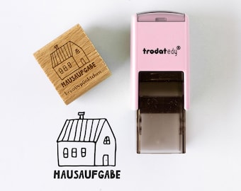 Teacher Homework Stamp | Wooden Stamp & Self-Inking | School | Elementary School | Teacher Gift | House Design | Lesson HS197