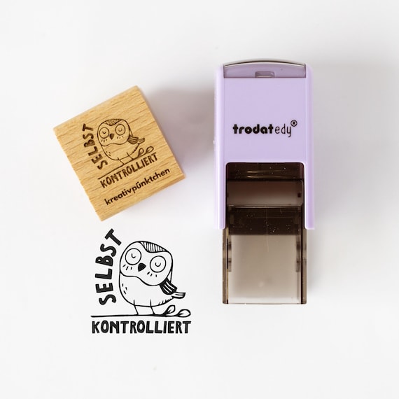 Lehrerstempel Eule "Selbst kontrolliert" Selbstkontrolle, Motivationsstempel positiv Grundschule Selbstreflexion Wachstum HS185