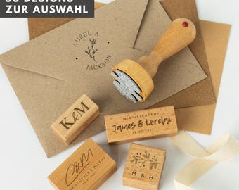 Gepersonaliseerde trouwstempel met 50 ontwerpen | Gepersonaliseerde trouwstempel, Trouwstempel op maat, Save the Date-stempel, Trouwuitnodigingsstempel HS003
