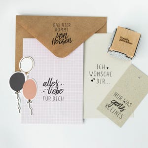 Verjaardagsstempel 4 motieven Het allerbeste van harte voor jou Ik wens je cadeauberichten spreuken kaartstempel kubus DIY HS122