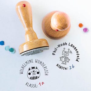 Nome timbro bambini timbro scuola classe inizio scuola regalo timbro bambini libro scuola divertente carino timbro bambini personalizzato HS119
