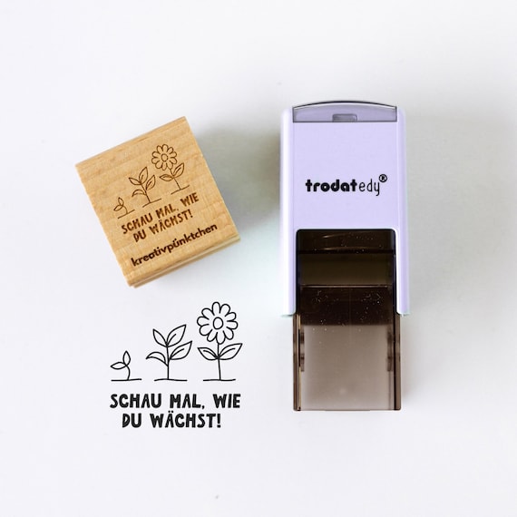 Lehrerstempel "Schau mal wie du wächst" Growth Mindset Pflanzen B , Motivationsstempel positiv Grundschule Selbstreflexion Wachstum  HS145