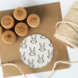 Set di timbri 6 Mini C di Pasqua animali coniglietto pasquale pollo uccello lumaca, timbro di Pasqua, timbro di primavera, primavera, timbro motivi natura HS096