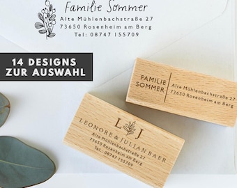 Address stamp, text stamp with address, stamp with name and address, personalized, gift, stamp name address, name stamp HS001