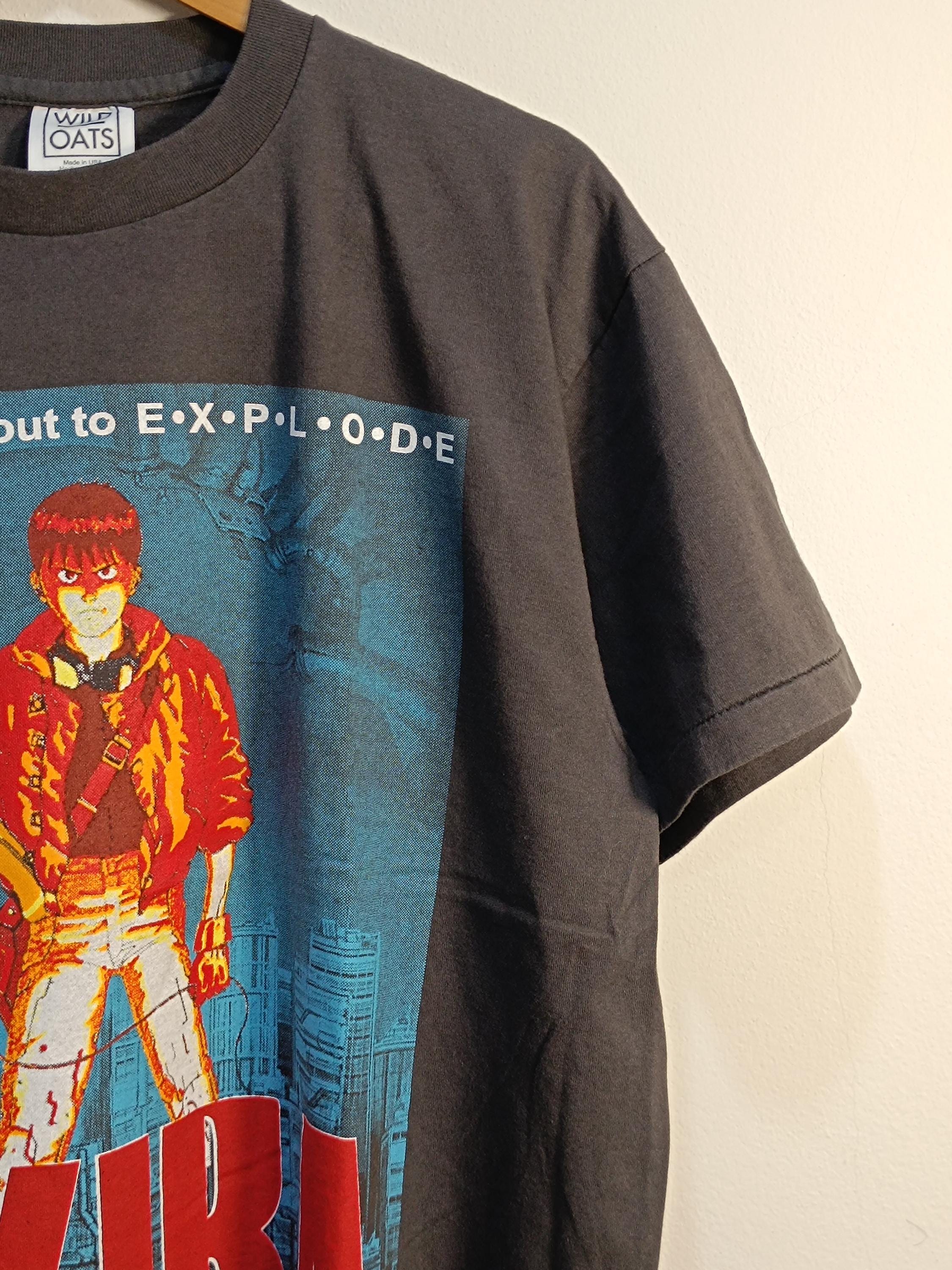 Anime T-shirt Akira Vintage Style Sun Faded Single Stitch L