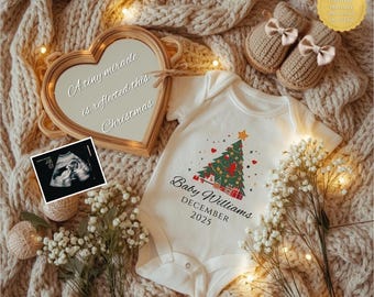 Christmas Baby Pregnancy Announcement Holiday Baby Reveal Template Gender Neutral (Digital Download)