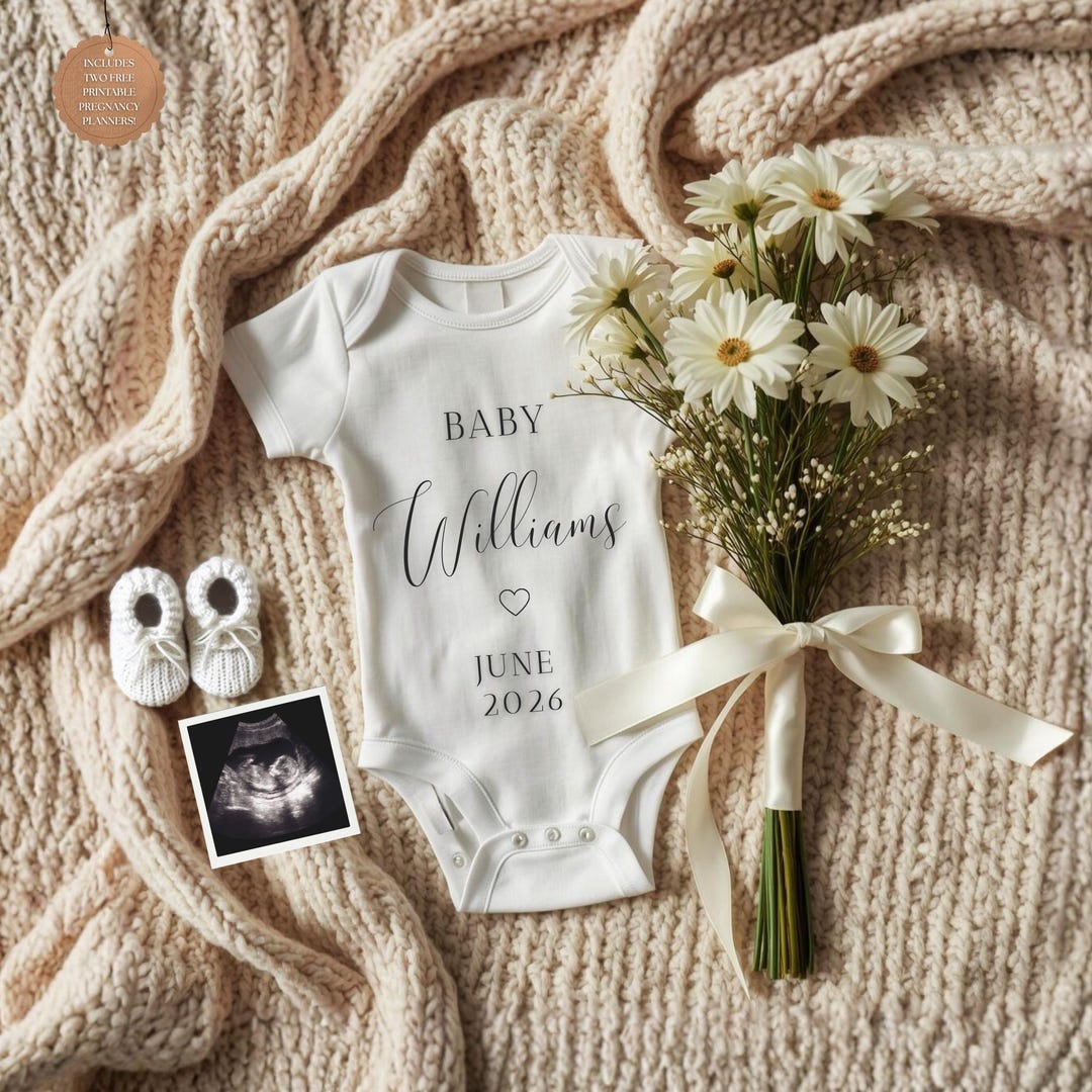 Editable Pregnancy Announcement Template Digital Baby Reveal for