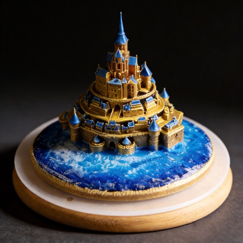 Original Handmade Island Castle Miniature Diorama, Fantasy Cliffside ...