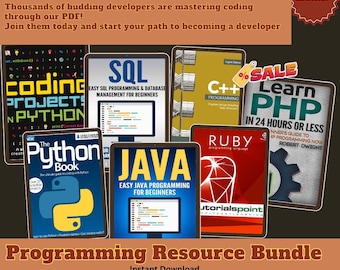 Programming Cheatcodes PDF Bundle: SQL, Ruby, PHP, JavaScript, Java, C++ (Digital Download)
