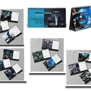 Formula 1 2025 Desktop Year Calendar F1 Piastri Leclerc Norris Racing Fans Desk Calendar for F1 2025 Season Williams RB Sainz Mercedes