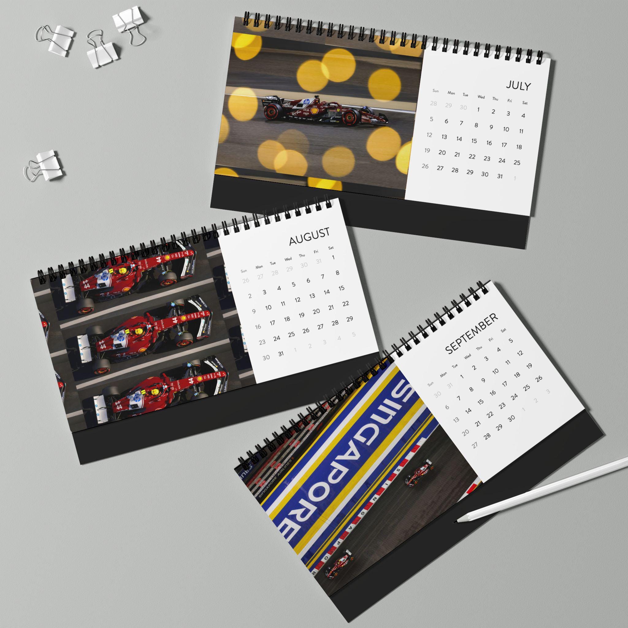 フォーミュラ1 2026 卓上カレンダー フェラーリ、マクラーレン