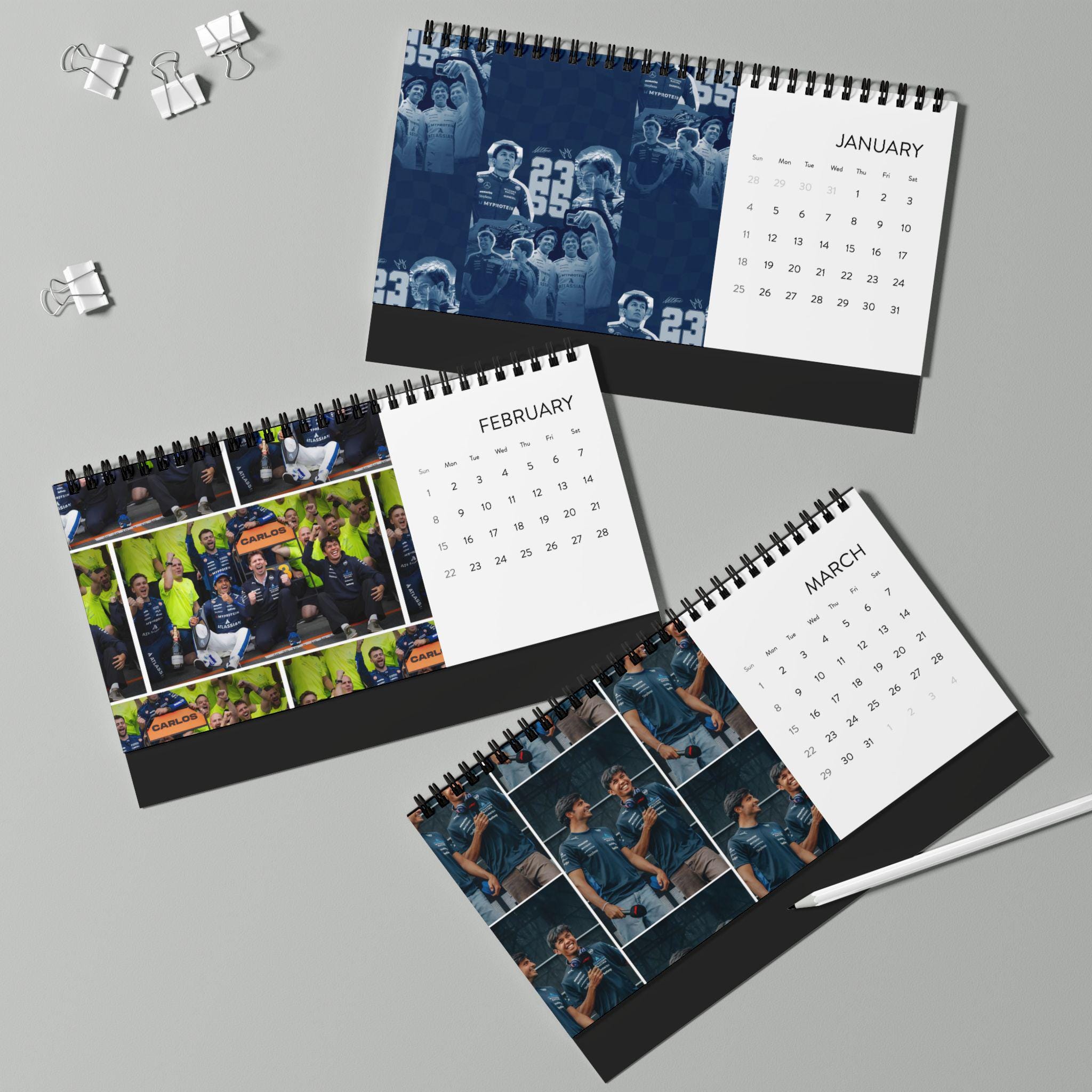 フォーミュラ1 2026 卓上カレンダー フェラーリ、マクラーレン