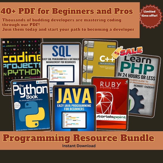 Programming Cheatcodes PDF Bundle: SQL, Ruby, PHP, JavaScript, Java, C++ (Digital Download)