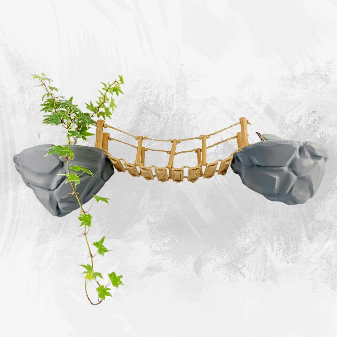 Rock Wall Shelf With Suspension Bridge - Etsy