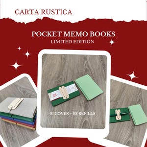 Quaderno tascabile personalizzato in carta kraft lavabile con passante per penna / inserto per portafoglio da viaggio / 01 copertina 03 ricariche / organizer per blocco note per scrivere