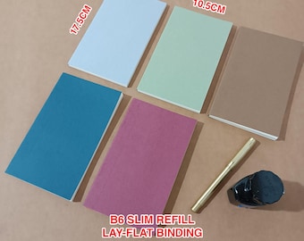 B6 Slim Notebook Refill Insert 100gsm Fountain Pen Paper Dotted Lined Bullet Writing Journal Pages Travel Sketchbook Daily Planner Work Uni