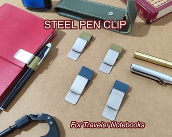 Stainless Steel Pen Clip For Traveler Notebook Leather Pen Holder Journals Planners Pen Loop Pen Keeper Gift For Travelers Luxury Stationery