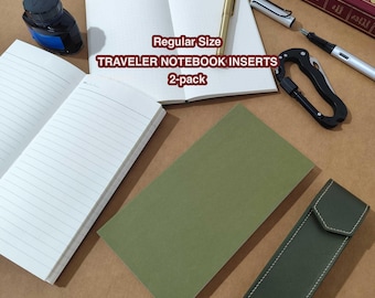 Regular Size Traveler Notebook Insert Refill Lay-Flat Binding 100gsm Fountain Pen Cream Paper Dotted Lined Plain Bullet Writing Journal Page