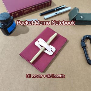 Personalized Pocket Notebook Set Refillable Kraft Journal Fountain Pen Friendly Memo Book Custom Minimalist Travel Journal Gift 3.5”  x5.5”