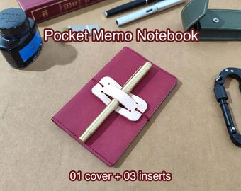 PPersonalized Pocket Notebook Set Refillable Kraft Journal Fountain Pen Friendly Memo Book Custom Minimalist Travel Journal Gift 3.5”  x5.5”