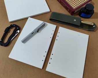 Business Cursive Spencerian Handwriting Paper Size A5 6 Hole Refill Ring Binder Insert 2mm Space Lined No Bleed Fountain Pen Friendly 2-Pack