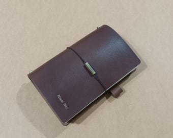 Leather B6 Slim Traveler Notebook Refillable Journal Seyes Ruling French Ruled Fountain Pen Paper Custom Embossed Travel Bujo Planner Gift