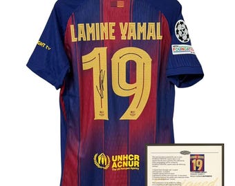 ラミーヌ・ヤマル選手直筆サイン入りバルセロナ25/26ユニフォーム