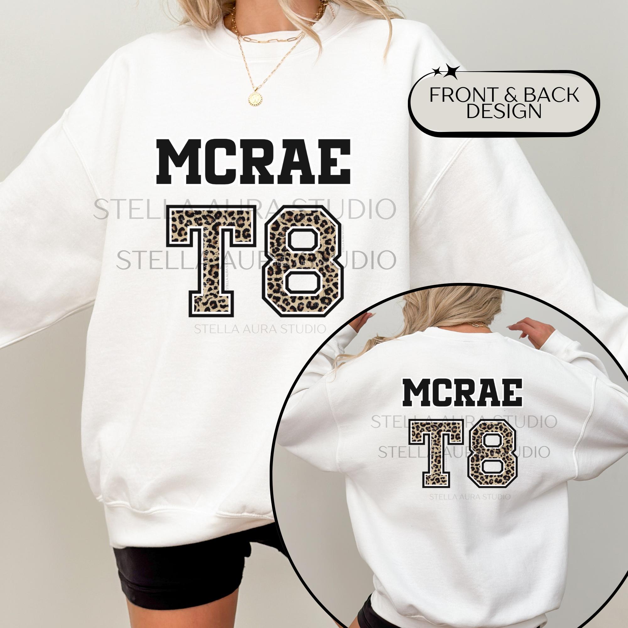 Tate Mcrae Leopard T8 Jersey Hoodie | Varsity Crewneck Sweatshirt