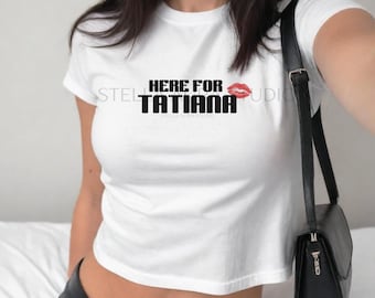 Gadżety Tate McRae | Koszulka z Tatianą Baby | Koszulka Tate McRae z trasy koncertowej Miss Possessive | Krótki top koncertowy | Prezent od Tate McRae dla fanów