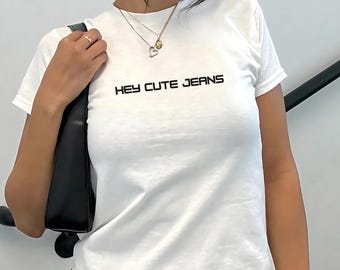 Tate McRae Shirt | Hey Cute Jeans Baby Tee | Tate McRae Fan Merch Tee | Concert Singer Shirt | Tate Mcrae Clothing | Music Fan Gift