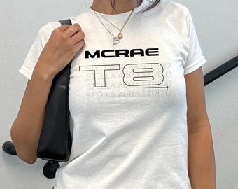 Tate Mcrae T8 Jersey Baby Tee Shirt | Miss Possessive Tour | Y2k Streetwear Tee | Tate Mcrae T8 Merch