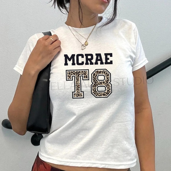 Tate McRae Jersey Baby Tee | T8 Leopard Print Crop Top | Miss Possessive Tour Shirt | Y2K Graphic Concert Tee | Trendy Fan Gift