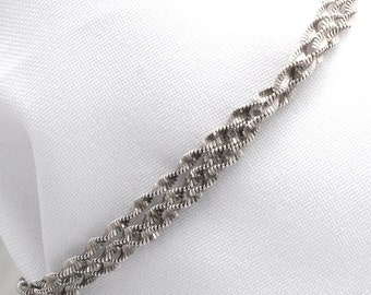 Sterling Silver Milor Italy Chain Bracelet Triple Strand Twisted Singapore Style Chain