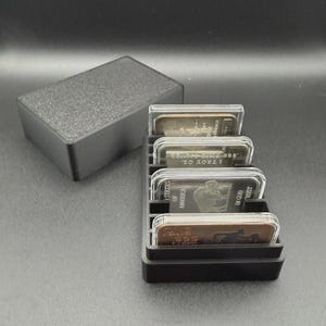 10x 1oz Silver Stacker Bar Storage Case, AirTite Capsule Holder, Bullion Organizer