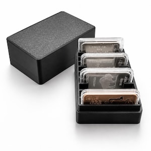 1 oz Silver Bar Storage Box – Holds 10 Capsules | Silver Stacker Case | Bullion Organizer | 3D Printed Collector Vault