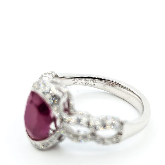 Refined Ruby & Diamond Split-Shank Ring in Platin… - image 8