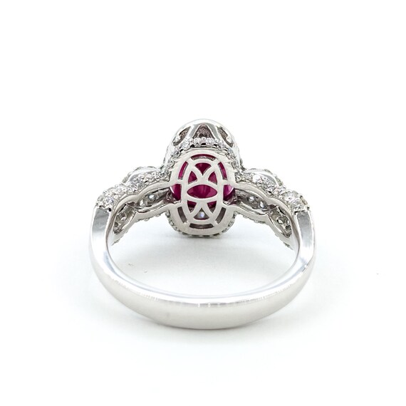 Refined Ruby & Diamond Split-Shank Ring in Platin… - image 9