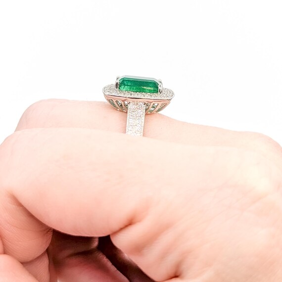 Statement Emerald & Diamond Ring in Platinum - image 4