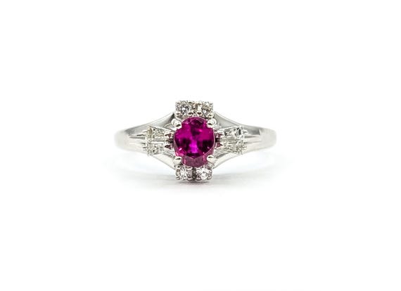 Platinum Ruby & Diamond Ring - image 1
