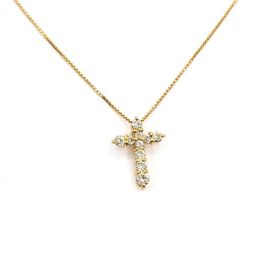 Diamond Cross Pendant in 18k Yellow Gold - image 6