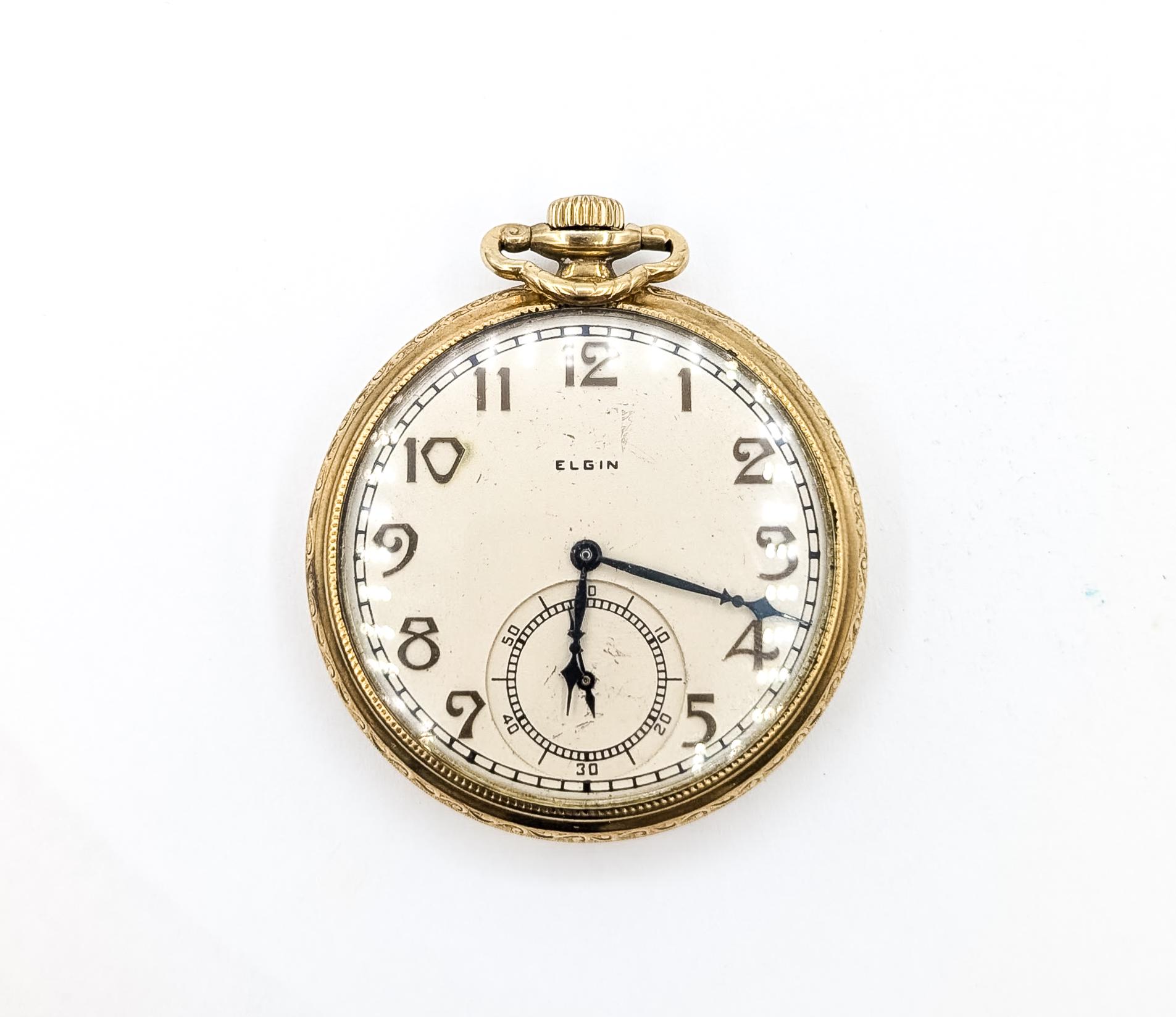 1921 Elgin 15 Jewel Cushion Case Wadsworth 14K GF Running WWI Era ΠΒΦ Elgin Mechanical (Manual) Cushion Wristwatches for sale | eBay main image 2