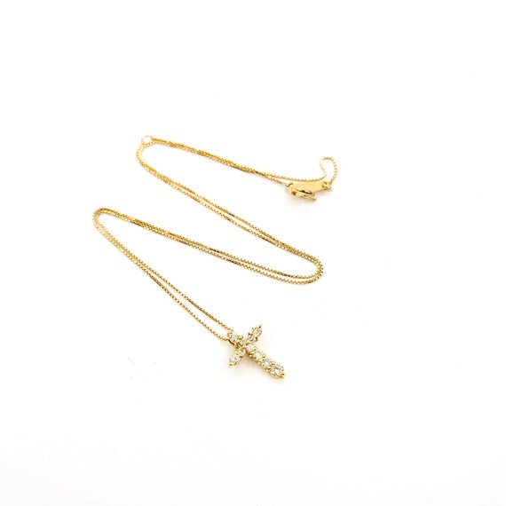 Diamond Cross Pendant in 18k Yellow Gold - image 4