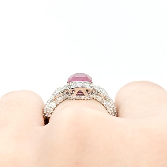 Refined Ruby & Diamond Split-Shank Ring in Platin… - image 6
