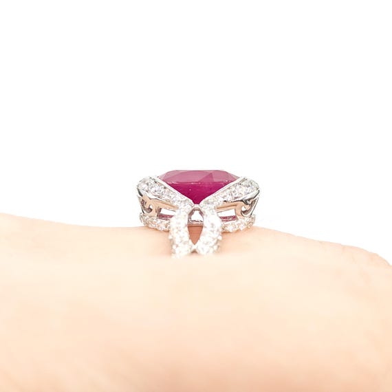 Refined Ruby & Diamond Split-Shank Ring in Platin… - image 7