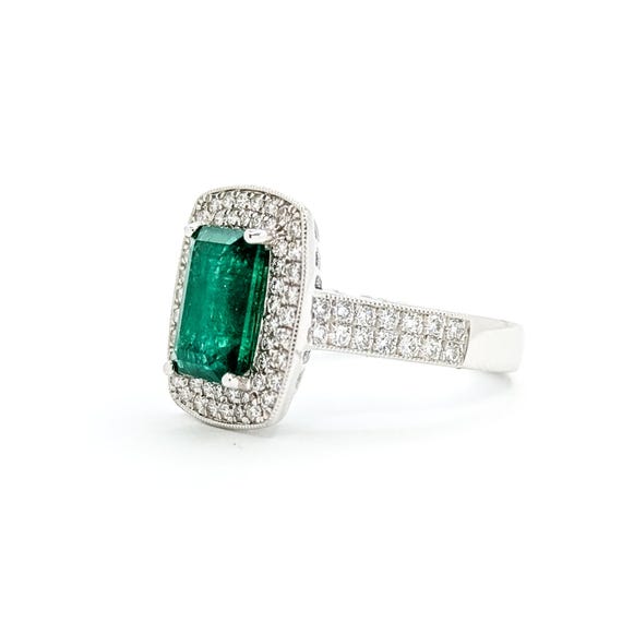 Statement Emerald & Diamond Ring in Platinum - image 3