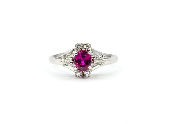 Platinum Ruby & Diamond Ring - image 4