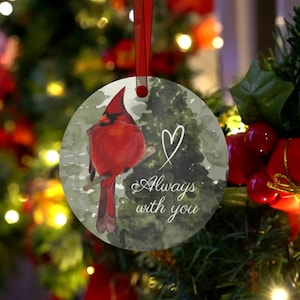 Beautiful Cardinal Always with You Ornament - Unique Red Bird Decoration