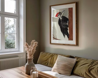 Pileated Woodpecker Watercolor Art Print | Bird Lover Wall Decor