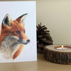 Carte de voeux de renard roux, carte d'anniversaire d'animaux sauvages, impression de renard à partir d'une peinture à l'aquarelle, carte de correspondance pour les amateurs de renard.