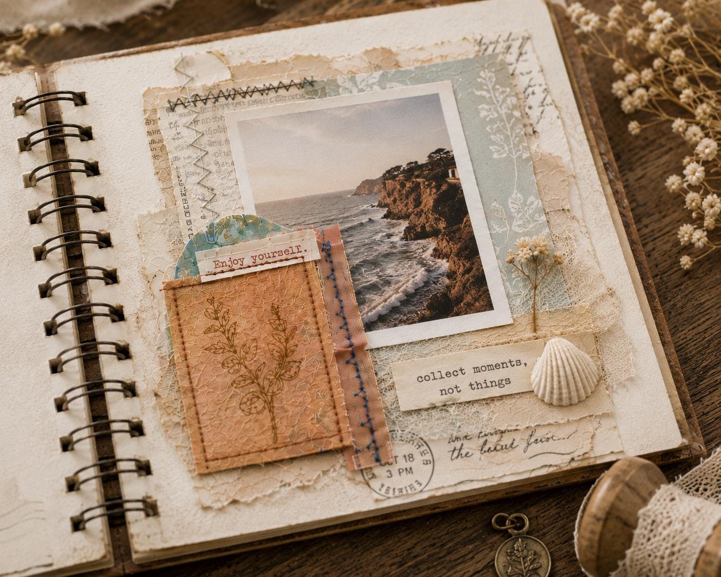 Handmade Stitched Collage Clusters | Junk Journal Ephemera | Mixed ...